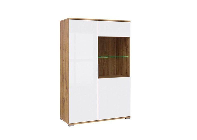 Витрина Злата 008 REG1W1D 90 с подсветкой дуб тахо-белый купить,NaN