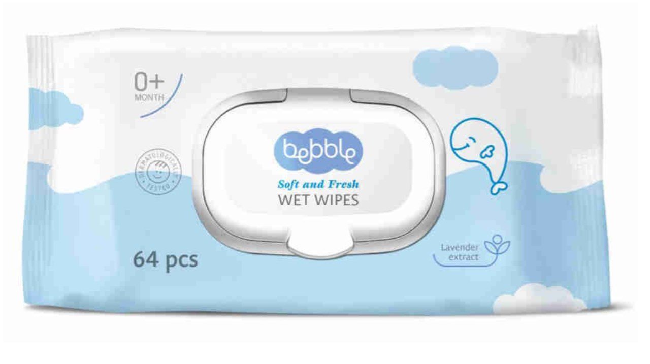 Салфетки влажные Bebble  64шт купить,NaN