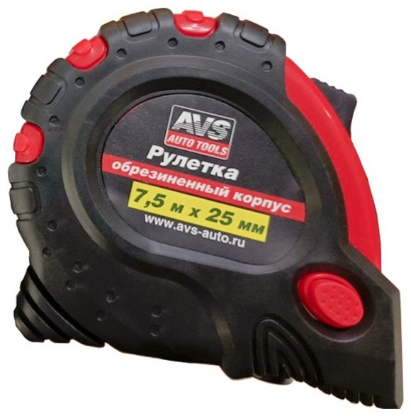AVS рулетка бытовая A40468S, 7.5 м х 25 мм купить,NaN