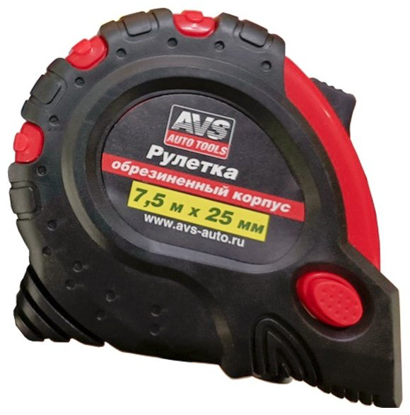 AVS рулетка бытовая A40468S, 7.5 м х 25 мм купить,NaN