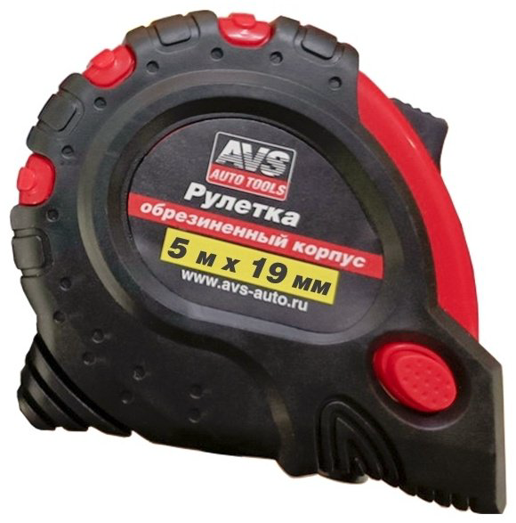 AVS рулетка бытовая A40467S, 5 м х 19 мм купить,NaN