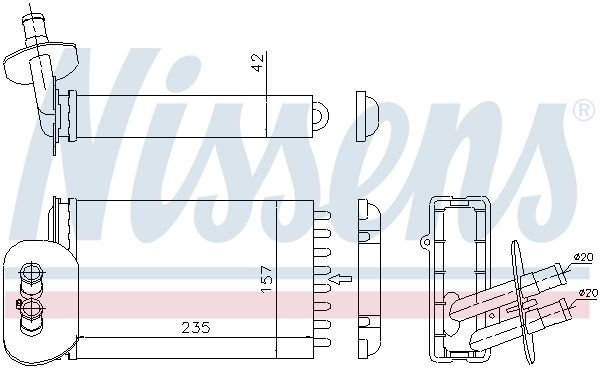 Nissens радиатор печки 73977 купить,NaN