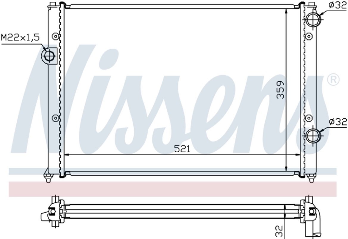 Nissens радиатор основной 652511 купить,NaN