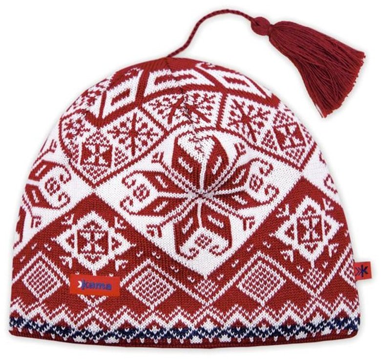 Шапка Kama размер 57, белый, красный