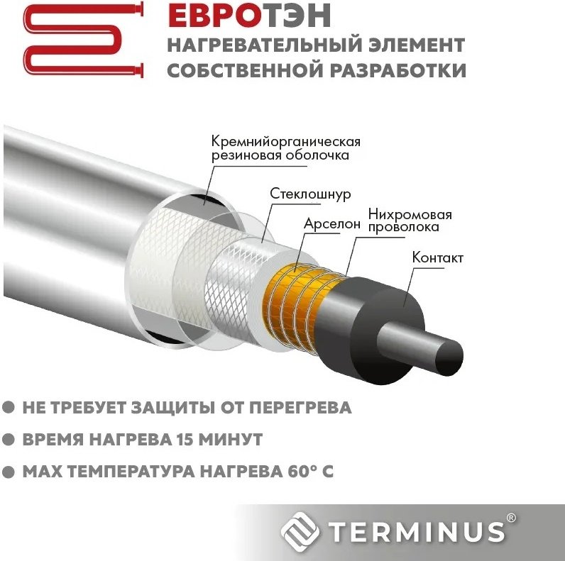Полотенцесушитель электрический TERMINUS Аврора П6 4670078531148, лесенка 40x65 см купить,NaN
