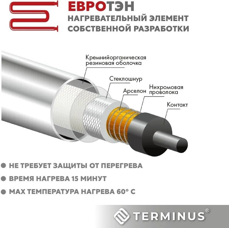 Полотенцесушитель электрический TERMINUS Аврора П6 4670078531148, лесенка 40x65 см купить,NaN