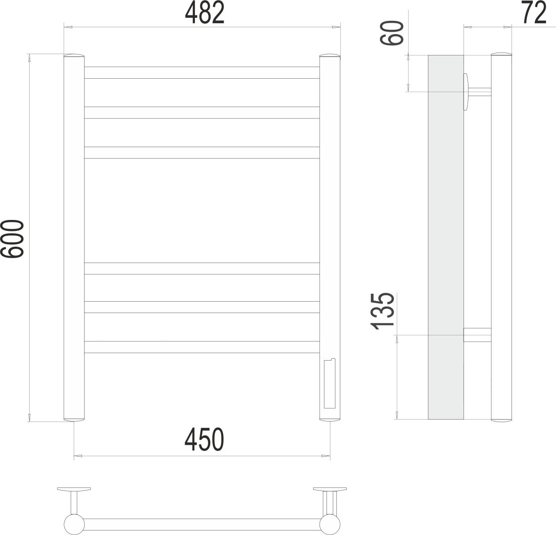 Полотенцесушитель электрический TERMINUS 4670078527479, лесенка 45x60 см