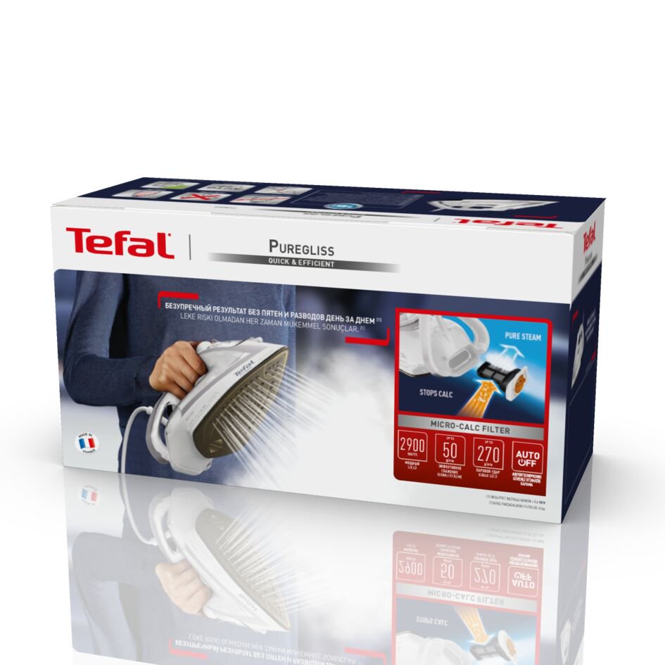 Утюг Tefal FV8043E0 бело-серый - ForteMarket Утюг Tefal FV8043E0 бело-серый купить,0