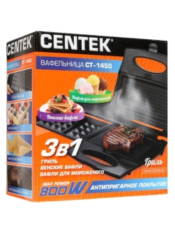 Вафельница- гриль  Centek CT-1450 чёрная  купить,NaN