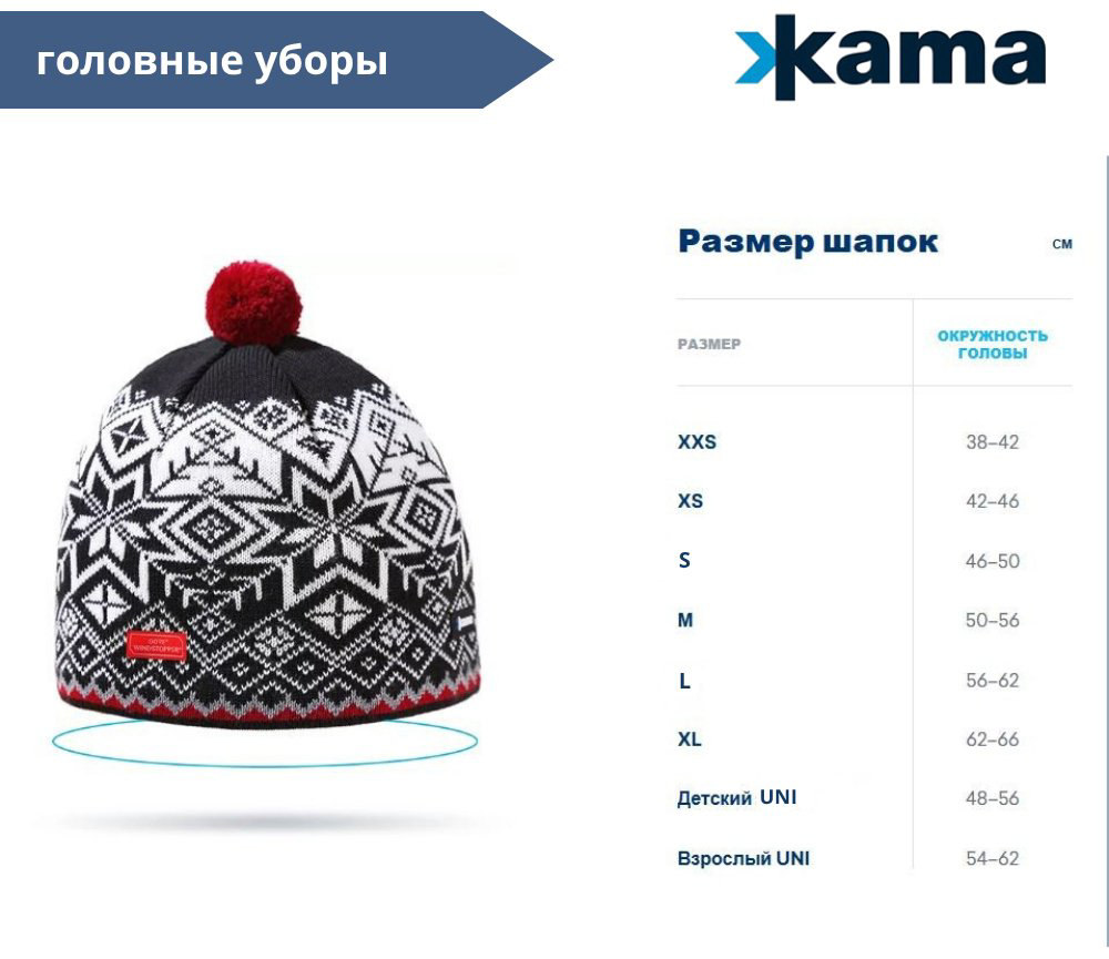 Шапка Kama размер 62, 65, серый купить,NaN
