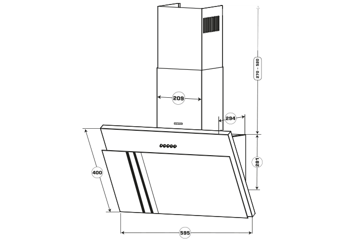 Вытяжка Centek CT-1826-60 белая