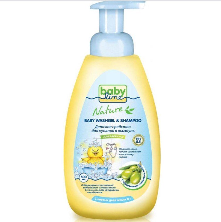 Средство для купания Babyline Nature  с маслом оливы  500мл купить,NaN