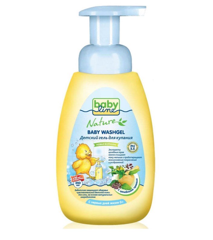 Гель  для купания Babyline  Nature с целебными травами  250мл купить,NaN