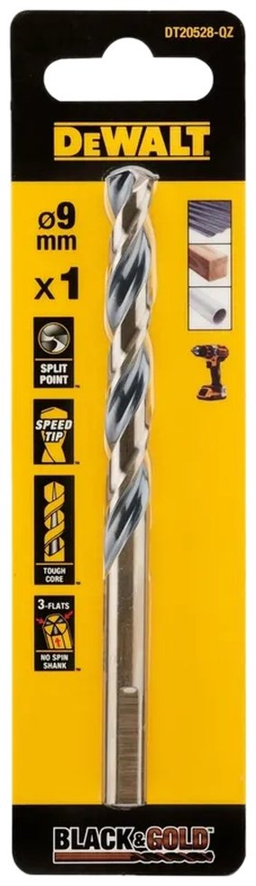 Сверло DeWALT спиральное DT20528-QZ 9 мм, 1 шт.