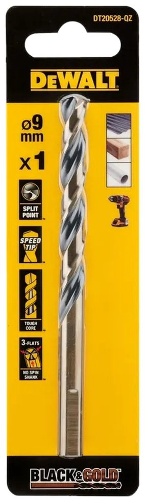 Сверло DeWALT спиральное DT20528-QZ 9 мм, 1 шт.