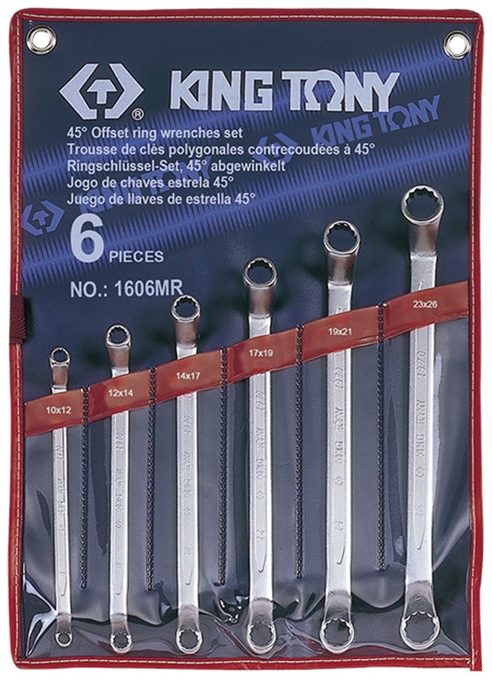 KING TONY набор ключей накидной 10-26 мм 1606MR, 6 шт