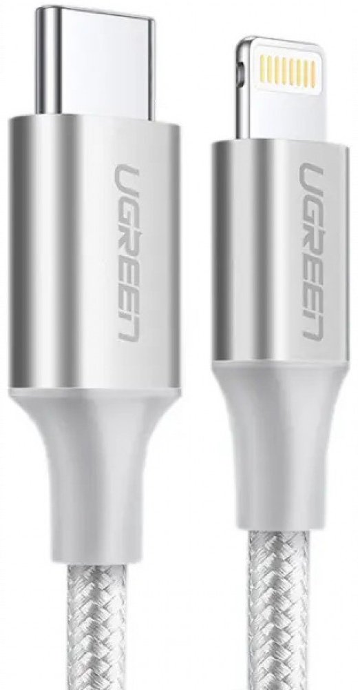 Кабель Ugreen USB TypeC (M), Lightning (M), 1 м, US304 70523 серебристый купить,NaN