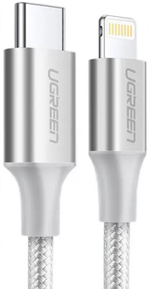 Кабель Ugreen USB TypeC (M), Lightning (M), 1 м, US304 70523 серебристый купить,NaN
