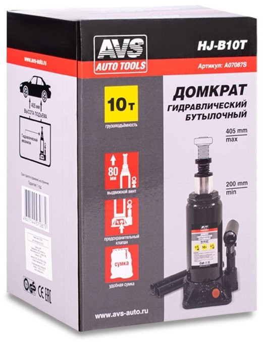 AVS домкрат бутылочный A07087S 10 т купить,NaN