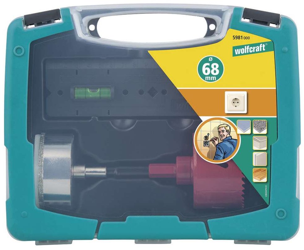 Коронка Wolfcraft 5981000 алмазная D 68 мм, 3 шт купить,24420