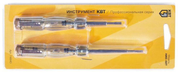 КВТ набор отверток диэлектрическая, индикаторная 74840 НИО-02Т SL3х60 мм
