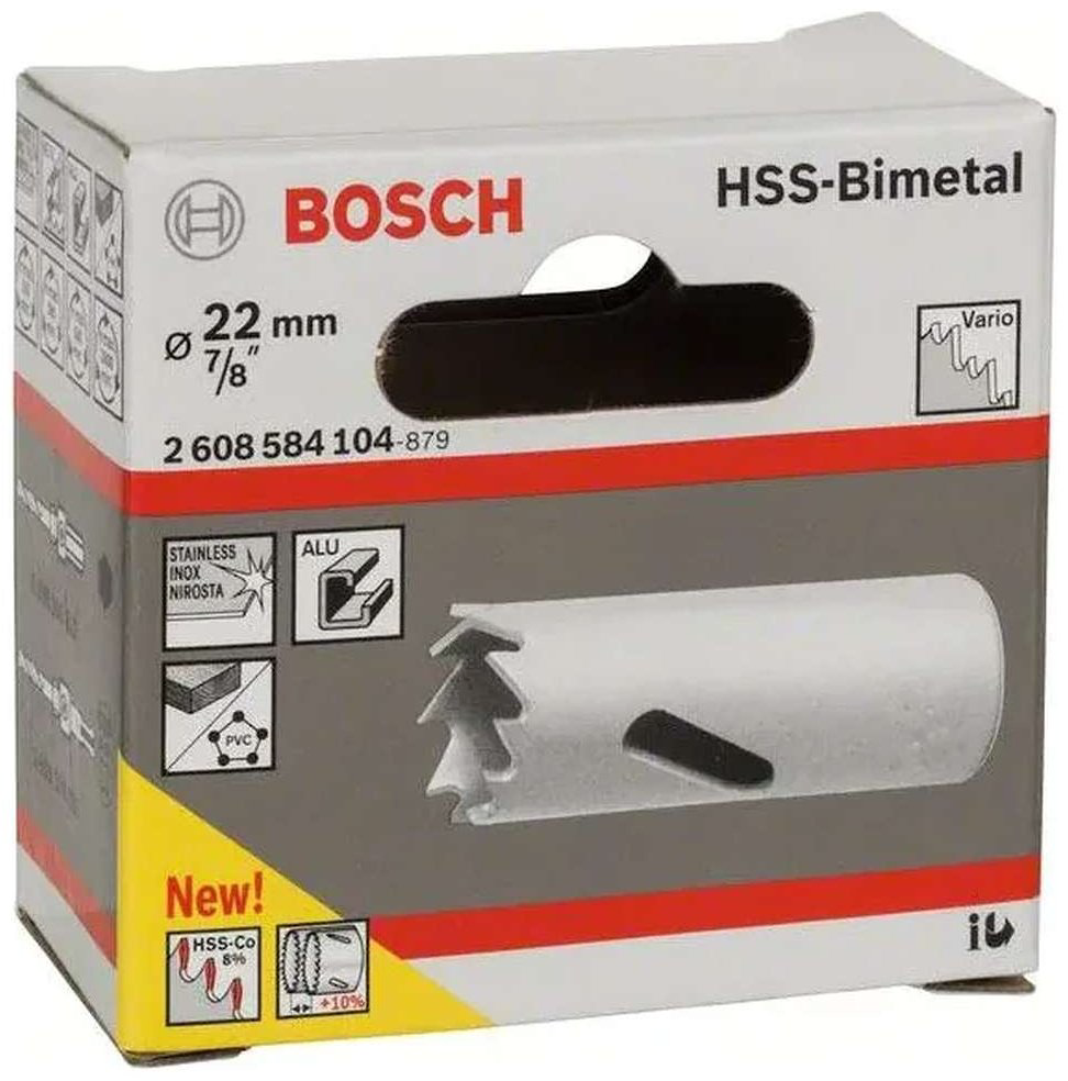 Коронка Bosch 2608584104 биметаллическая D 22 мм L 44 мм, 1 шт