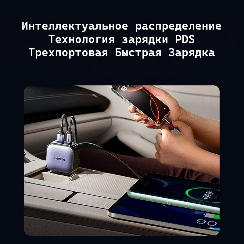 Зарядное устройство Ugreen EC602 (55212B) USB Type-C, USB 60 Вт серый купить,NaN