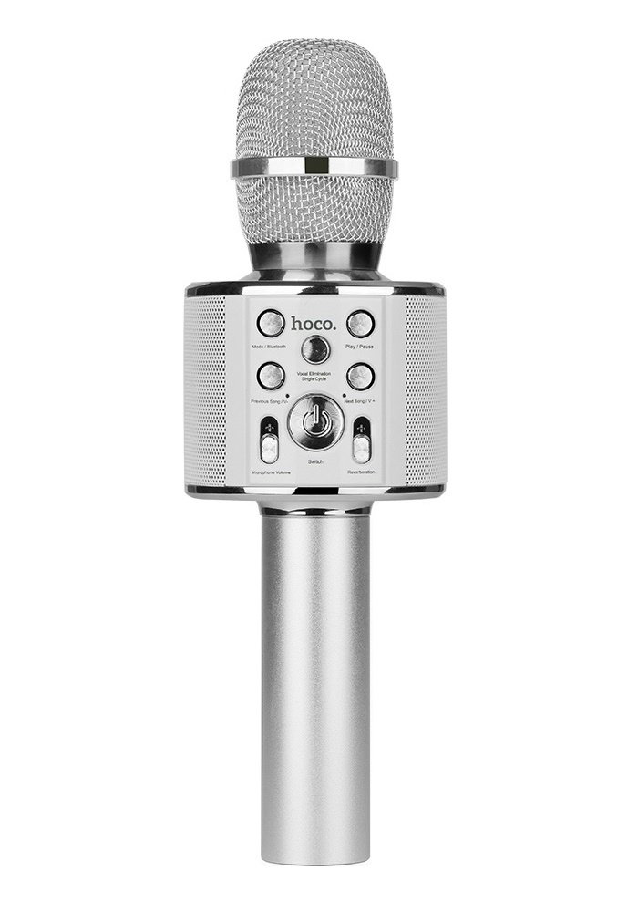 Микрофон Hoco BK3 Cool sound KTV серебристый купить,NaN