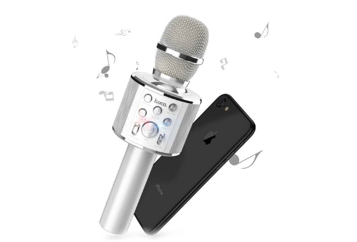 Микрофон Hoco BK3 Cool sound KTV серебристый купить,NaN