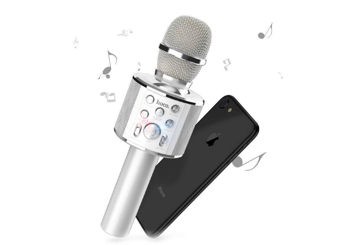 Микрофон Hoco BK3 Cool sound KTV серебристый купить,NaN