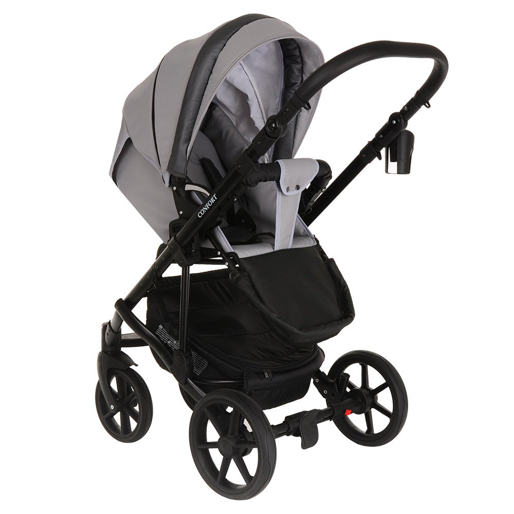 Коляска 2в1 Pituso Confort Plus Кожа Grey/Dark grey/Black купить,NaN
