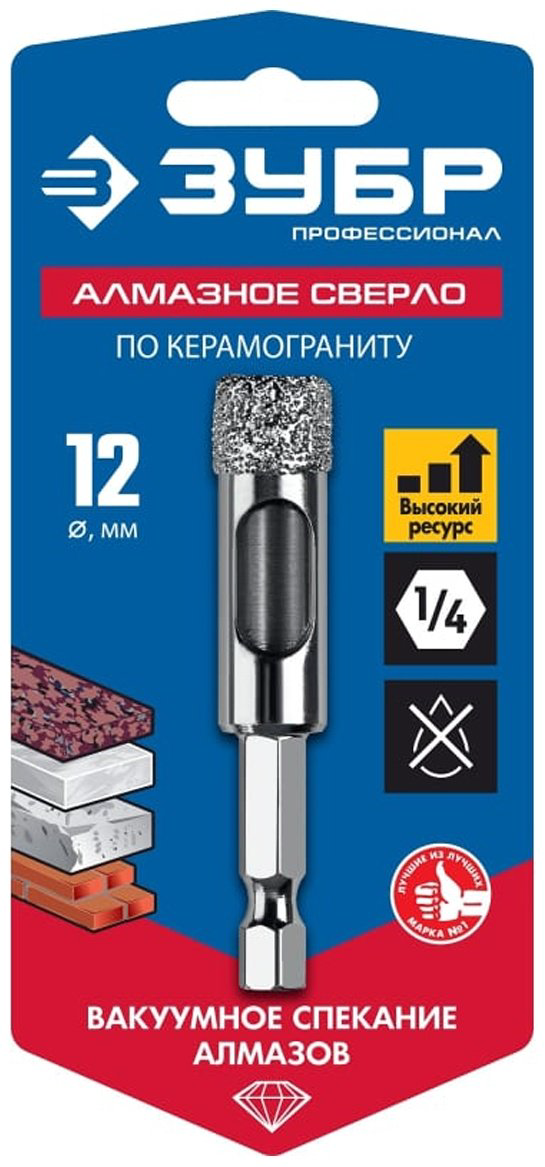 Коронка ЗУБР 29865-12 биметаллическая D 12 мм, 1 шт