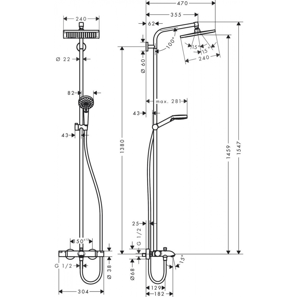 Смеситель Hansgrohe HG27298000 хром купить,NaN