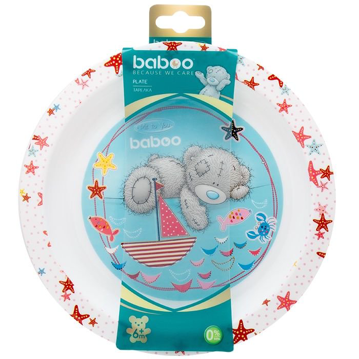 Тарелка Baboo Me to You 6 м+ белая купить,NaN