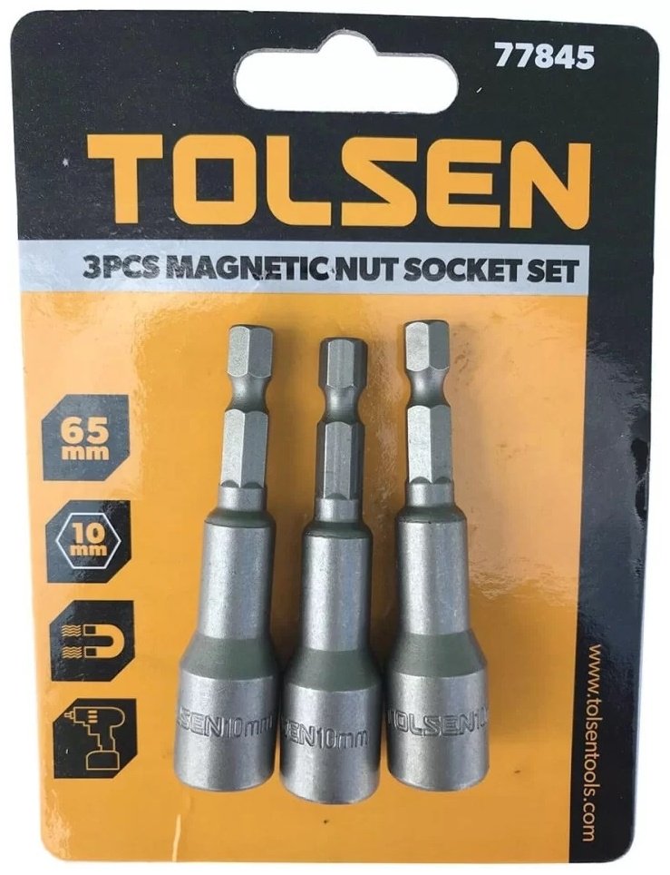 TOLSEN набор торцевых головок 1/4 77845 3 шт