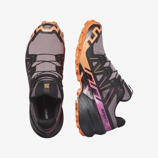 Треккинговые кроссовки Salomon фиолетовый, черный купить,NaN