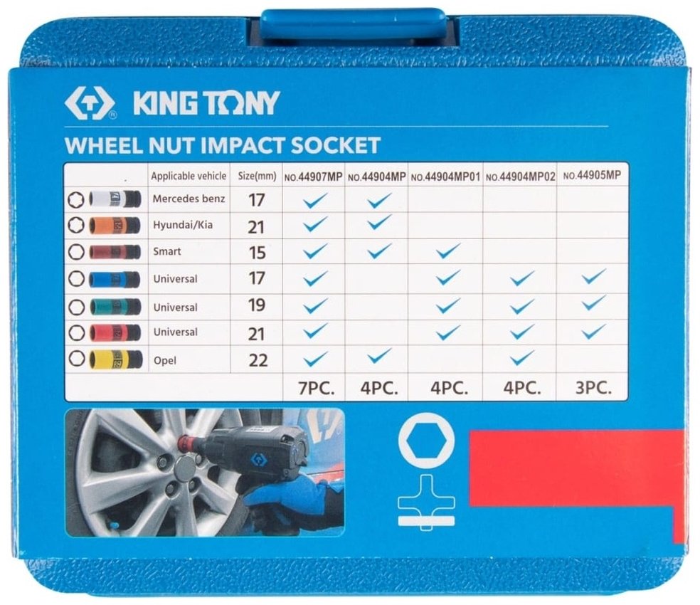 KING TONY набор торцевых головок 1/2 торцевых 3 шт