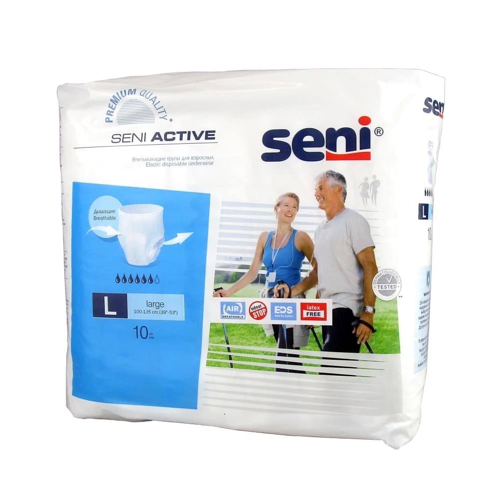 Трусы впитывающие Seni Active для взрослых L 100-135 см 10 шт