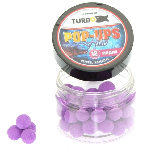 Бойлы Turbo Поп-апы 12 мм 40 шт Мидия  купить,NaN