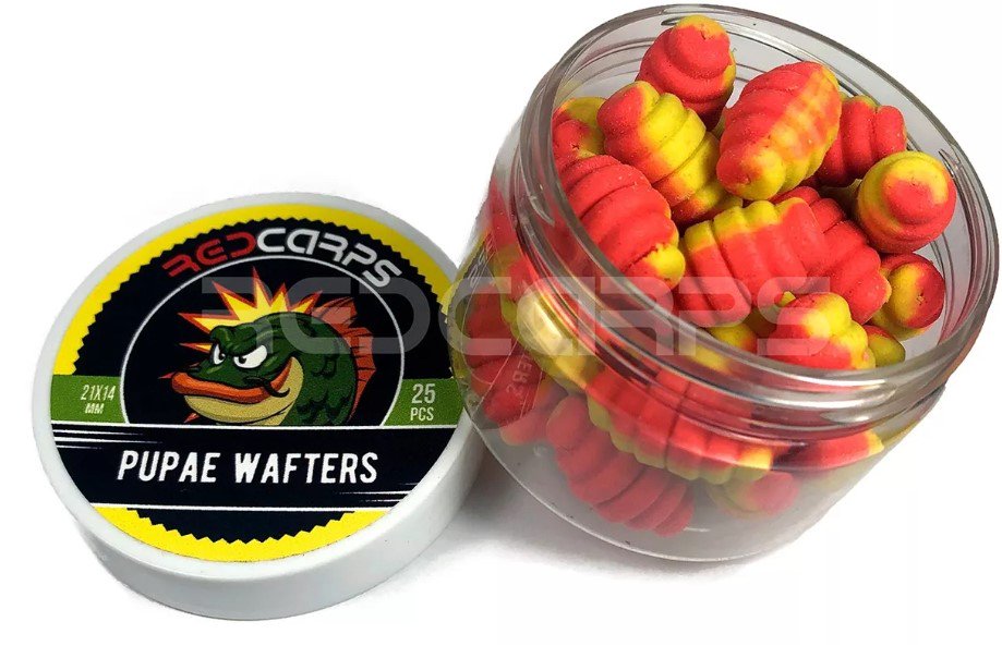 Бойлы RedCarps Pupae Wafters 21х14мм Клубника купить,NaN