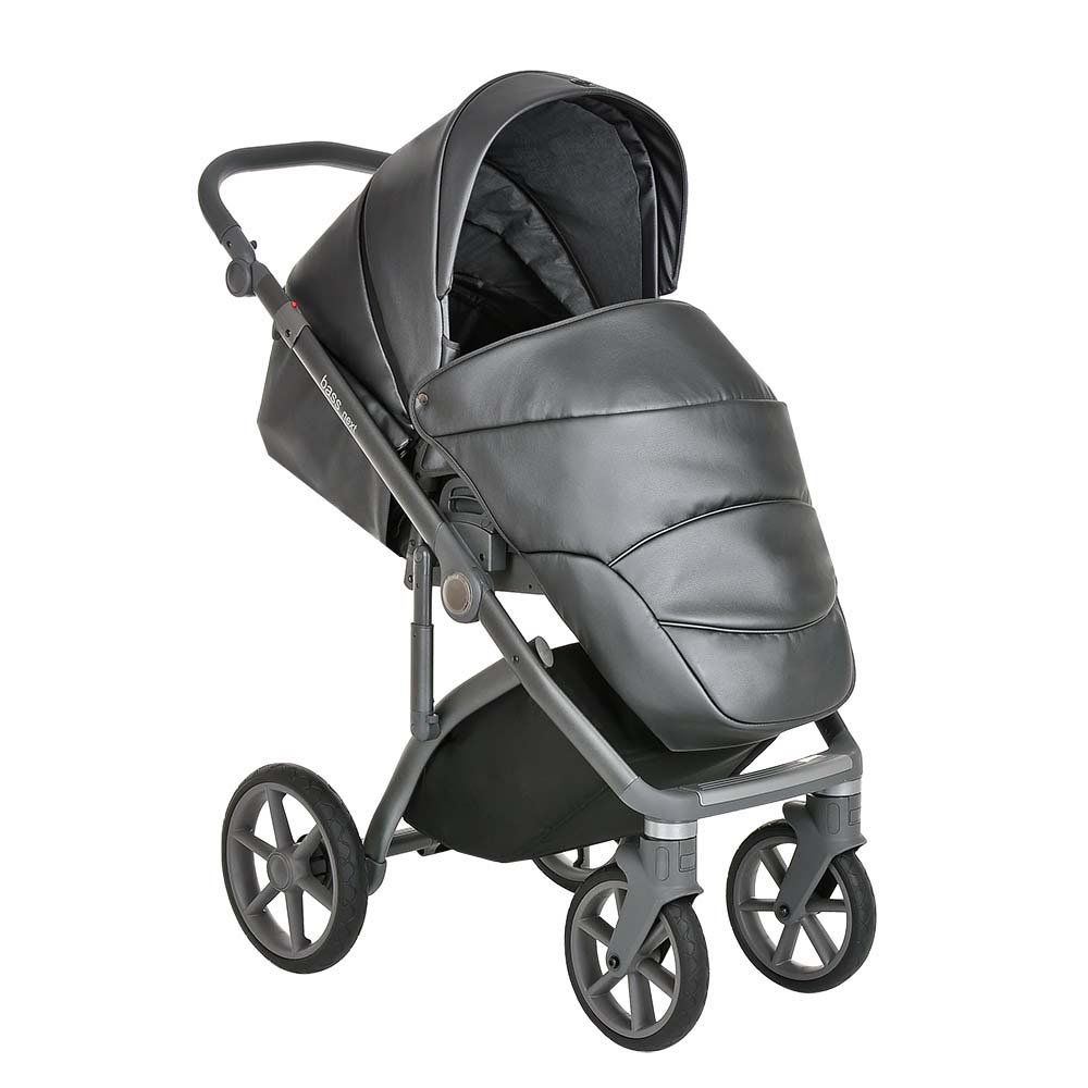 Коляска 2в1 Roan Bass Next Кожа Graphite Pearl/Grey купить,NaN