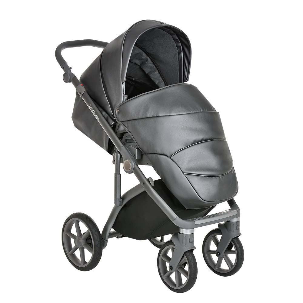 Коляска 2в1 Roan Bass Next Кожа Graphite Pearl/Grey купить,NaN