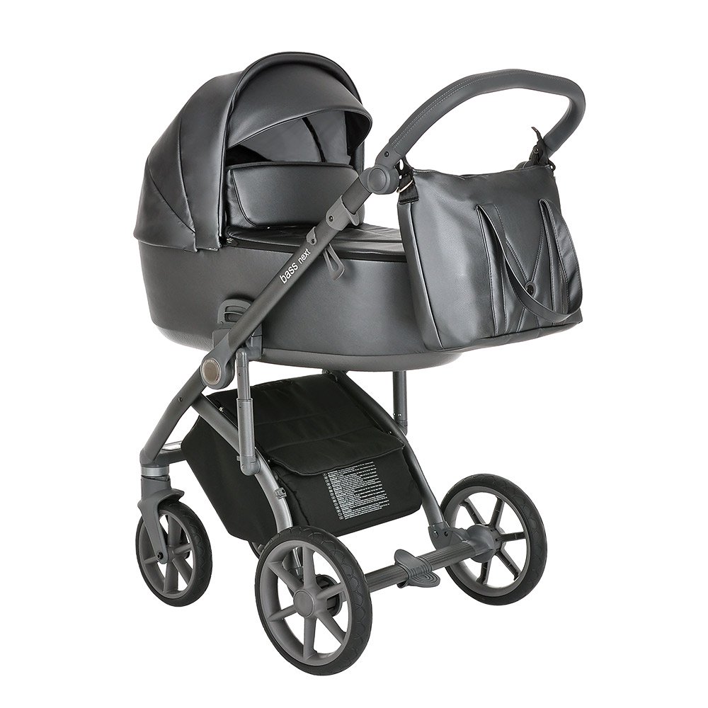 Коляска 2в1 Roan Bass Next Кожа Graphite Pearl/Grey купить,NaN