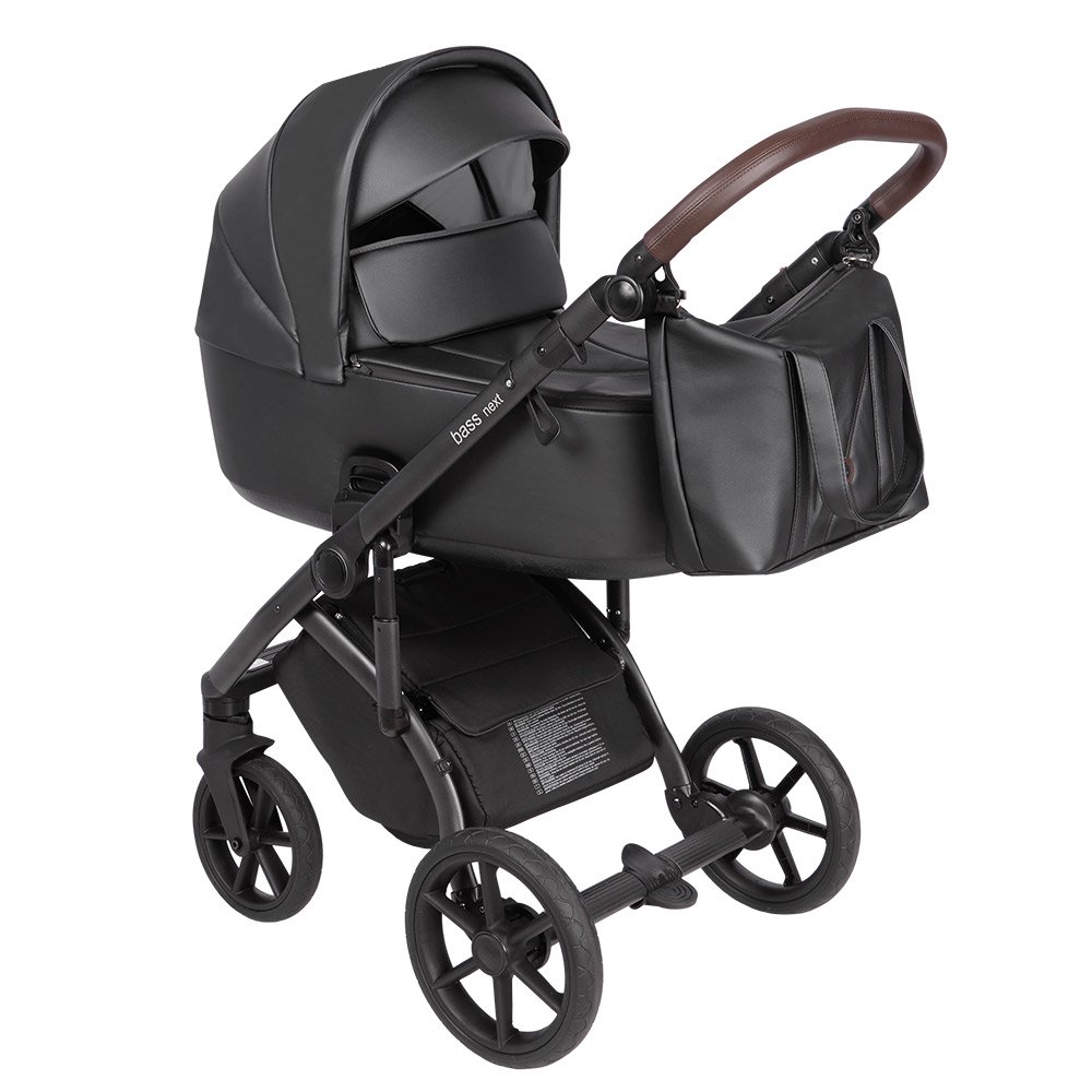 Коляска 2в1 Roan Bass Next Кожа Black Pearl/Black купить,NaN