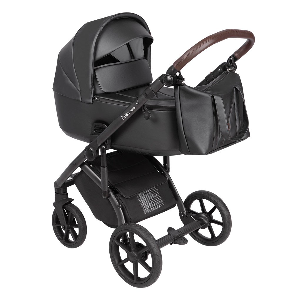 Коляска 2в1 Roan Bass Next Кожа Black Pearl/Black купить,NaN
