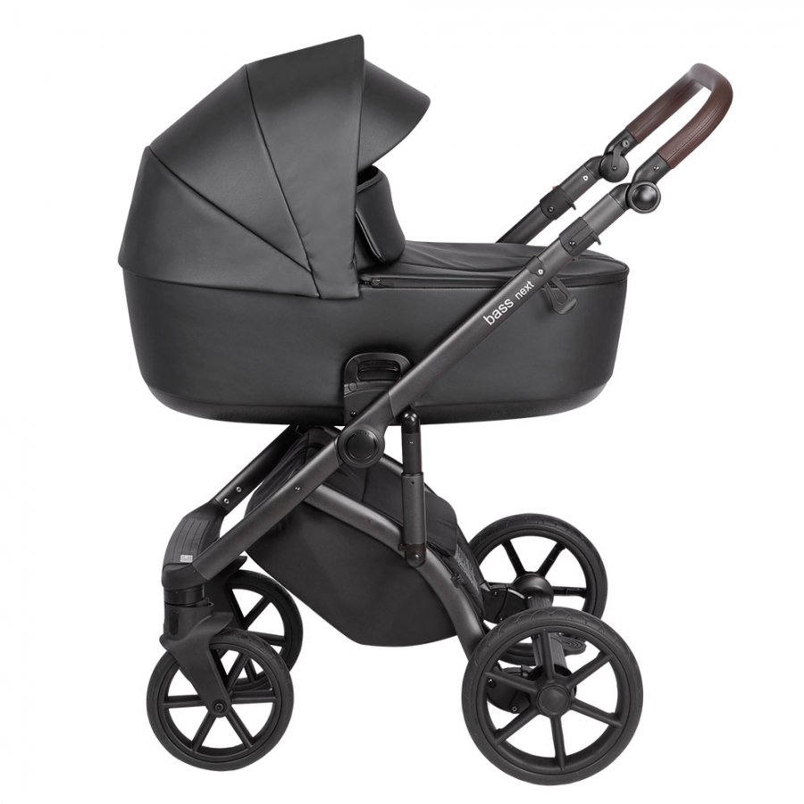 Коляска 2в1 Roan Bass Next Кожа Black Pearl/Black купить,NaN