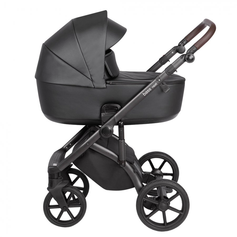 Коляска 2в1 Roan Bass Next Кожа Black Pearl/Black купить,NaN