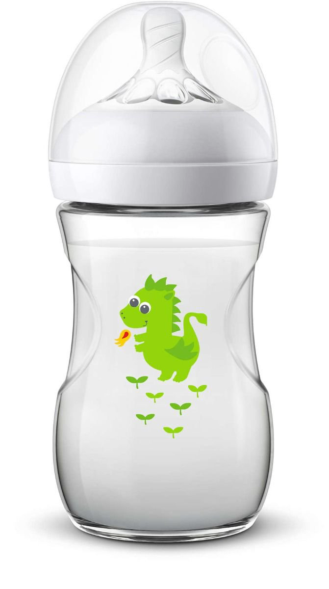 Бутылочка Avent Natural для кормления 240мл 1м+ зеленая купить,NaN