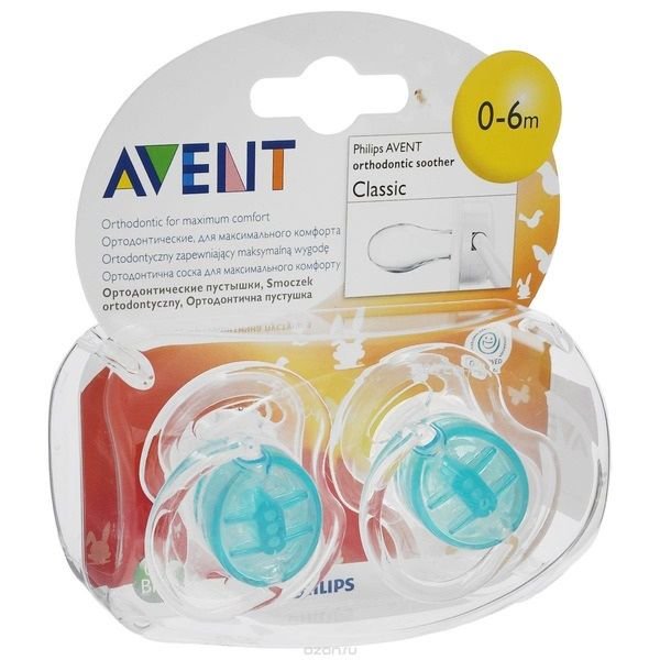 Пустышка Avent Классика 0-6 мес 2шт купить,NaN