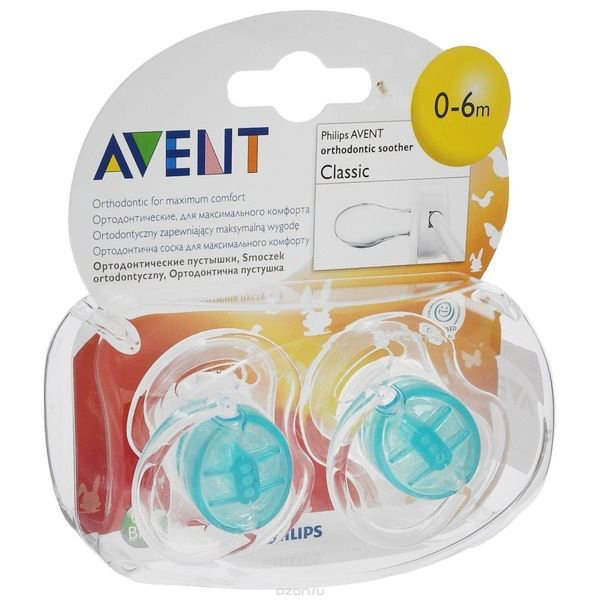 Пустышка Avent Классика 0-6 мес 2шт купить,NaN